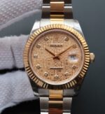 Replica Rolex DateJust II 41mm SS/YG YG Textured Dial Lumed Marker SS/YG Bracelet A3136