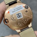 Fake Cartier Watch Ballon Bleu de Rose Gold 42mm Silver Dial Leather Strap WGBB0030 AF(1:1 replica) - Image 2