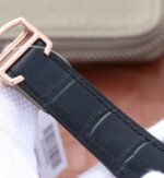 Replica Cartier Tank MC RG Black Textured Dial Diamonds Bezel Leather Strap - Image 7