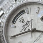 Rolex Day-Date Best Replica Watch Meteorite Dial Moissanite Diamonds Custom 40mm - Image 6