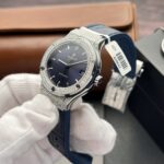 Hublot Replica 11 Watch Classic Fusion Full Moissanite Diamond Case Charcoal Blue 38mm - Image 3