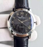 Replica Audemars Piguet Jules Audemars 15170 Roman numerals SS Black Dial Leather Strap A3120