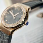 Hublot Replica 11 Watch Classic Fusion King Gold Women s Grey Dial Diamond Bezel 33mm - Image 5