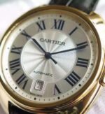 Replica Cartier Cle de Cartier YG White Textured Dial Leather Strap MIYOTA9015 - Image 4