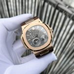 Patek Philippe Nautilus 5712 Rose Gold Replica Watch Leather Strap Factory GR 40mm - Image 3