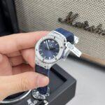 Hublot Replica Watch Classic Fussion Custom Blue Dial Moissanite Diamonds 33mm - Image 2