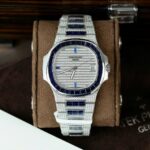 Patek Philippe Nautilus 5719 Best Copies Watch Diamonds Moissanite   Sapphire Baguette Custom 40mm - Image 2