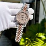 Rolex DateJust Replica Watch Custom Gold Wrapped + Moissanite Diamonds Hong Kong 41mm - Image 4