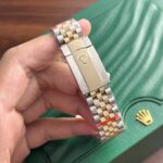 Rolex DateJust 18K Gold Wrapped Replica Watch Palm Leaf Dial GM 36mm - Image 8