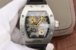 Replica Richard Mille RM018 Hommage a Boucheron SS Yellow Skeleton Dial Black Rubber Strap 6T51