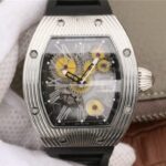 Replica Richard Mille RM018 Hommage a Boucheron SS Yellow Skeleton Dial Black Rubber Strap 6T51
