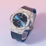 Hublot Replica 11 Watch Classic Fusion Full Natural Diamond Blue Dial 42mm - Image 4