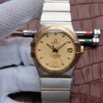Replica Omega V6 Constellation 35mm YG Bezel YG Textured Dial SS Bracelet A2500