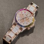 Rolex Daytona Rainbow Replica Watch Gold Wrapped With Moissanite Diamonds 40mm - Image 2