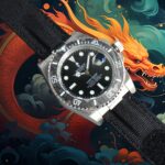 ROLEX Year of the Dragon Auspicious ?? ?? Submariner Carbon Fiber Bezel – Velcro Strap – Black(1:1 replica) - Image 5