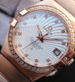 Replica Omega V6 Constellation Diamonds Bezel White Textured Dial RG Case A2500 - Image 2