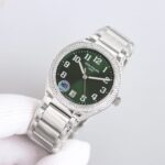Fake Diamond Watch For Women Patek Philippe Replica Twenty~4 Ladies Stainless Steel Olive Green Dial 7300/1200A-011(1:1 replica) - Image 7