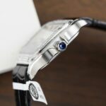 Cartier Santos Women’s White Dial Copies Watches Moissanite Diamonds Custom BV Factory 35.2mm - Image 7