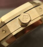 Replica Audemars Piguet JF Royal Oak 41mm 26574 YG Black Dial Leather Strap A5134 - Image 10