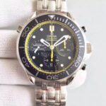 Replica Omega Seamaster 300m Diver SS Black Dial Yellow Inner Bezel SS Bracelet A7753