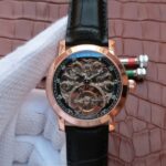 Replica Audemars Piguet Jules Audemars Skeleton Tourbillon RG Dial Leather Strap