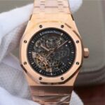 Replica Audemars Piguet Royal Oak 41mm Double Balance Wheel Openworked 15407 RG JF  RG Bracelet A3132