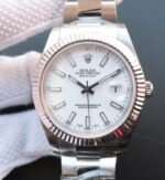 Replica Rolex DateJust II SS Fluted Bezel White Dial SS Bracelet A3136