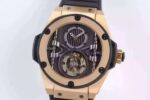 Replica Hublot Big Bang 44mm Vendome Real Tourbillon Rose Gold Black Rubber Strap