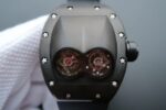 Replica Richard Mille RM053 PVD Fake Tourbillon Skeleton Dial Black Rubber Strap A2824