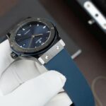 Hublot Classic Fusion Ceramic Copies Watch Blue Dial Rubber Strap 42mm - Image 4