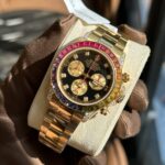 Rolex Replica Watch Daytona Rainbow Yellow Gold Wrapped Moissanite Diamonds TWF 40mm - Image 3