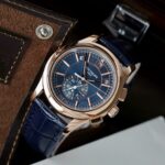 Patek Philippe Replica Watch Complications 5905R Chronograph Blue Dial Leather Strap 41mm - Image 2
