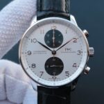 Replica IWC ZF Portuguese Chrono IW371411 Black Leather Strap