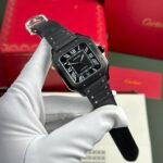 Cartier Santos Black Replica 11 Watch Rubber Strap BV Factory 39.8mm