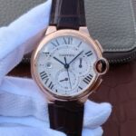 Replica Cartier Ballon Bleu De Cartier Chrono RG White Dial A8101