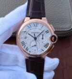 Replica Cartier Ballon Bleu De Cartier Chrono RG White Dial A8101