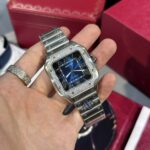 Cartier Replica Watch Santos Custom Moissanite Diamonds BV Factory 39.8mm - Image 2