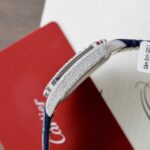 Cartier Santos Copies Watch Dial Blue Custom Diamonds Moissanite Hong Kong 39.8mm - Image 8