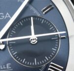 Replica Omega OMF De Ville Chronograph 42mm Blue Dial SS Bracelet A9300 - Image 7