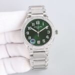 Fake Diamond Watch For Women Patek Philippe Replica Twenty~4 Ladies Stainless Steel Olive Green Dial 7300/1200A-011(1:1 replica) - Image 10
