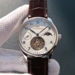 Replica IWC Portuguese Tourbillon Blue Markers Power Reserve Moonphase White Dial