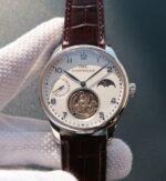 Replica IWC Portuguese Tourbillon Blue Markers Power Reserve Moonphase White Dial