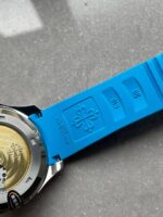 Replica PATEK PHILIPPE Aquanaut 5168G 42mm SS 3KF 1:1 Best Edition Black Dial on Light Blue Rubber Strap A324 V2 - Image 8