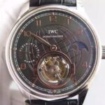 Replica IWC TF Portuguese Tourbillon Moonphase Leather Strap