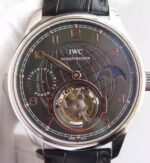 Replica IWC TF Portuguese Tourbillon Moonphase Leather Strap