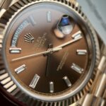 Rolex Replica 11 Watch Day-Date Chocolate Dial Diamond Numbers EW 40mm - Image 4