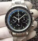 Replica Omega Speedmaster MoonWatch NASA SS Black Dial SS Bracelet Manual Winding