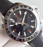 Replica Omega Planet Ocean SS GMT Black Dial Orange Markers Rubber Strap A8605 - Image 2