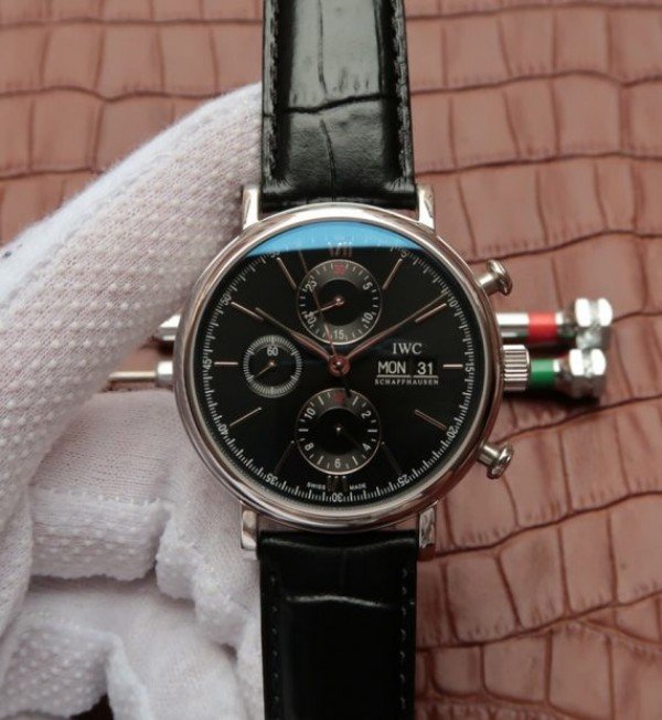 E87CB076-5B57-0721-D701-78CE46BD31A2.jpg Replica IWC V6 IW391008 Portofino Chronograph Black Dial A7750 - Image 1