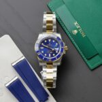 Rolex Submariner Dial Blue Copies Watches Gold Wrapped Custom 40mm - Image 2